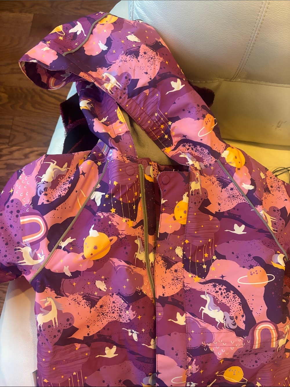 Jan & Jul Kids' Purple Unicorn Rain suit - 4T